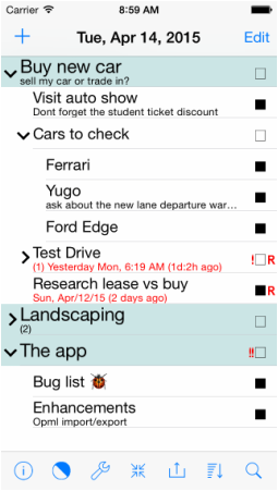 The Projects view screenshot